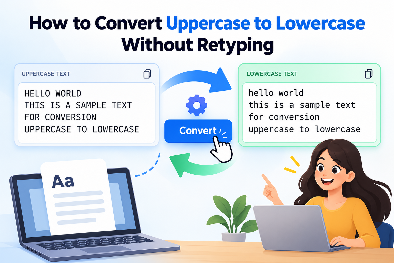 How to Convert Uppercase to Lowercase Without Retyping — illustrated guide