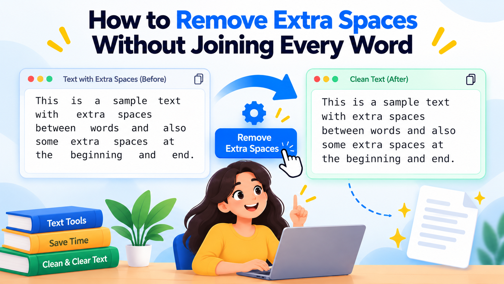 How to Remove Extra Spaces Without Joining Every Word — illustrated guide