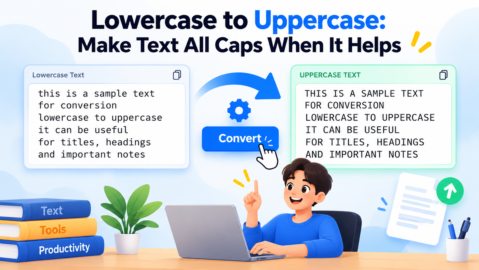 Lowercase to Uppercase: Make Text All Caps When It Helps — illustrated guide